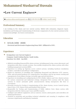 Riyadh, Job Seekers, Low Current Engineer - ELV Engineer - Fire Alarm Engineer