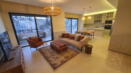 Amman, Apartments/Houses, JOD 17000/year,  Furnished,  2 BR,  Brandnew Fully Furnished 2B Apart With Big Baconly In Jabal Webdeh 00962777688956