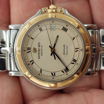 Paris, Jewelry, 2700,  Raymond Weil Automatic Watch Solid Gold And Steel For Men Or Ladies Original Swiss Made