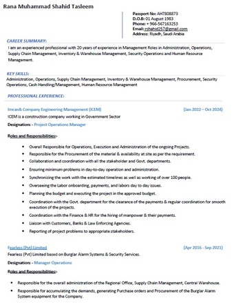 Riyadh, Job Seekers, Looking For A Role As Operations Manager/Assistant Operations Manager/ Team Leader