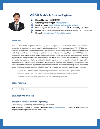 Riyadh, Job Seekers, Electrical Engineer