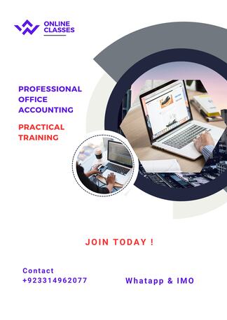 Lahore, Lessons Offered, Professional Office Training In Accounting & Finance-(Online Facility)