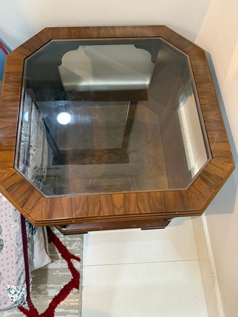 Dammam, Furniture, SAR 150,  Glass Table Heavy Wood For Sale