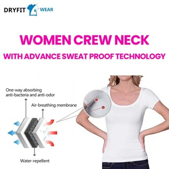 Auckland, Fashion & Design, Women Deep Crew Neck Premium Cotton Sweatproof T-Shirt