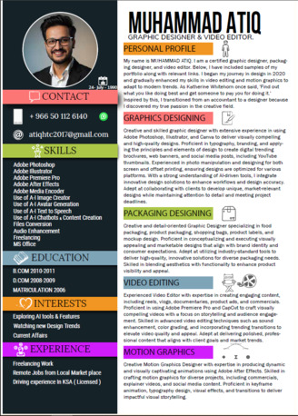 Riyadh, Graphic Design, # Graphic Designing Services Available # 3 Years&rsquo; Experience # Remote Services / Freelance