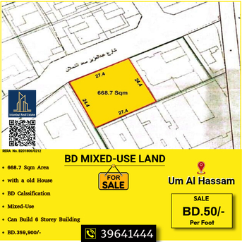 Umm Al Hassam, Residential Plots, BHD 359900,  668 Sq. Meter,  Mixed-Use Land With Old House For Sale In Um Al Hassam
