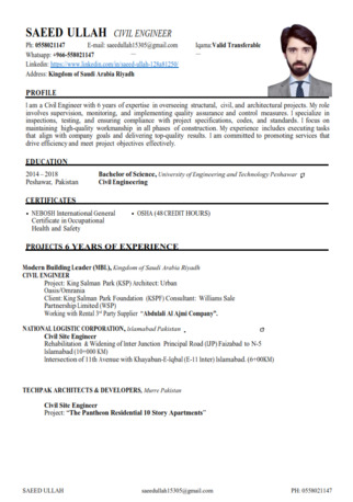 Riyadh, Job Seekers, Civil Engineer/Supervisor/Draftsman/Planning