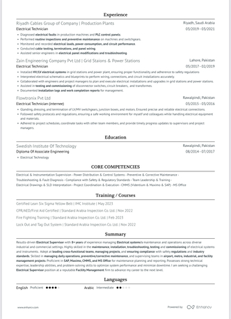Riyadh, Job Seekers, Looking For An Electrical Maintenance Supervisor Job