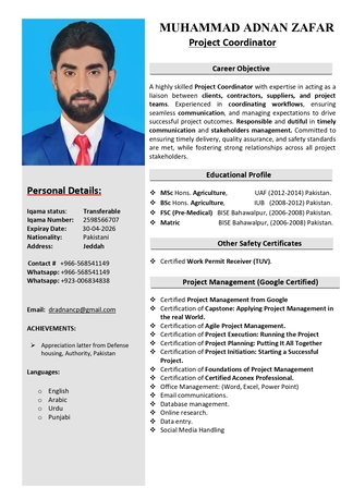 Riyadh, Job Seekers, Project Coordinator / Personal Assistant / Executive Secretary