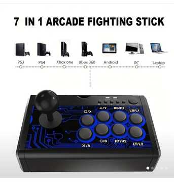 Dammam, Toys & Games, SAR 140,  7 In One Arcade Fight Stick Joystick Wired Game Controller Fighting Stick For PC/Android/P