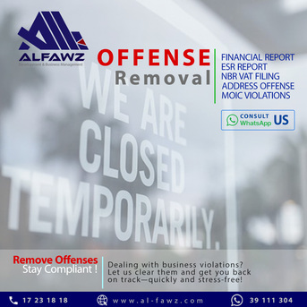 Manama, Business, ❌ CR OFFENSE REMOVAL ✦ ESR, AUDIT, VAT, ADDRESS .. Etc