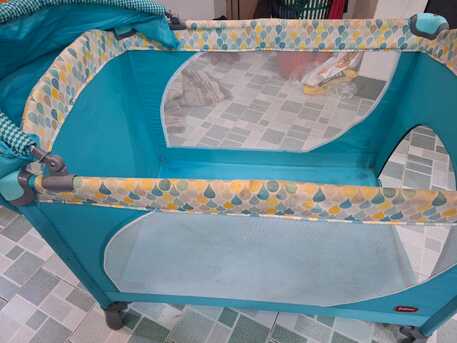 Salmabad, Baby & Kid Stuff, BHD 12,  JUNIORS For Baby Compact Blue Travel Cot With Push-Button Fold