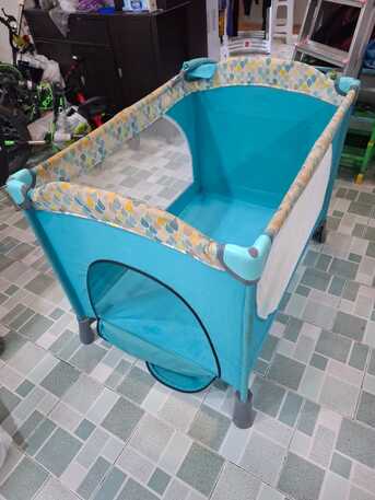 Salmabad, Baby & Kid Stuff, BHD 12,  JUNIORS For Baby Compact Blue Travel Cot With Push-Button Fold