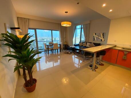 Mahooz, Apartments/Houses, BHD 400/month,  Furnished,  1 BR,  Sea And City View Apartment In Mahooz