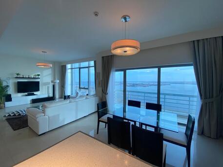 Mahooz, Apartments/Houses, BHD 600/month,  Furnished,  2 BR,  Sea And City View Apartment In Mahooz