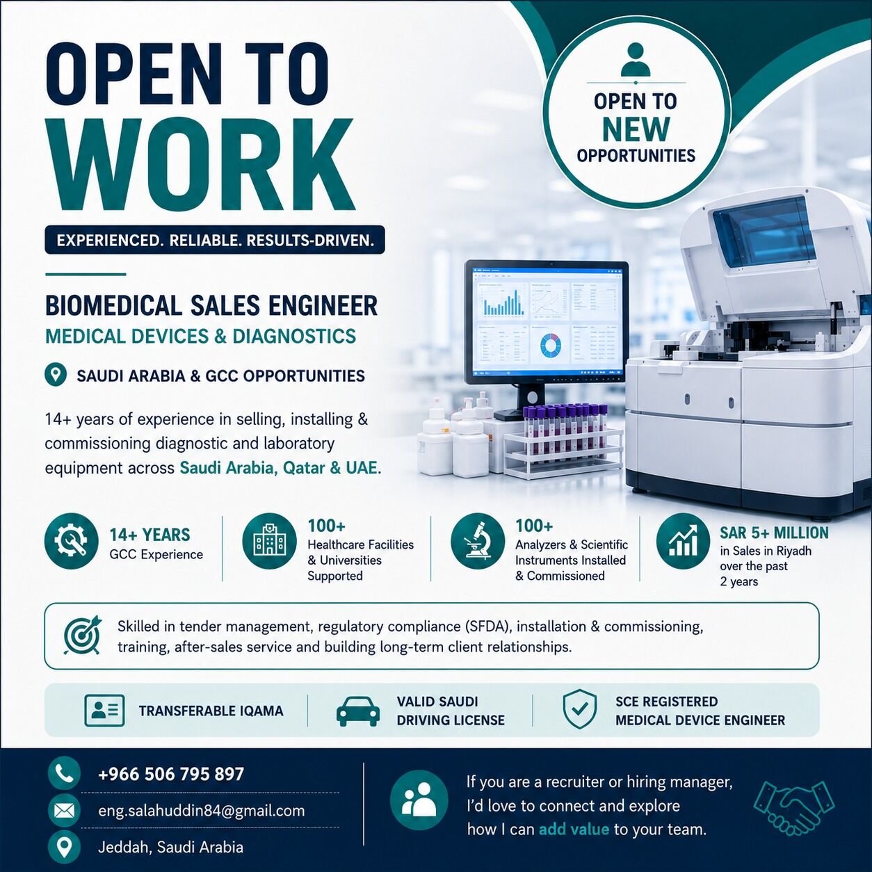 Riyadh, Job Seekers, Biomedical Sales Engineer