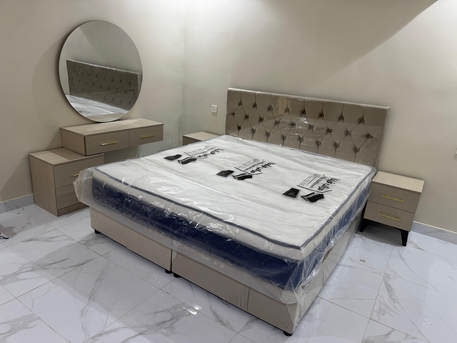Jeddah, Furniture, SAR 19,  Modern & Elegant Bedroom Set &ndash; Sandy Beige With Golden Touches
