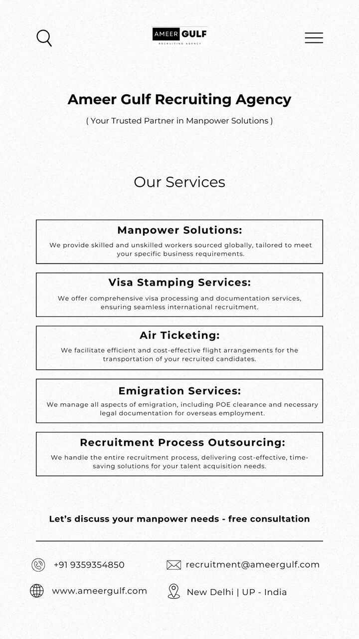 Mumbai, Manpower, Manpower Agency In India