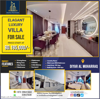 Muharraq, Villas, BHD 185000,  320 Sq. Meter,  High Luxury Elegant Villa For Sale In Diyar Al Muharraq. Price Starting BD.185,000/