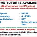 Maths And Science Tutor For IGCSE, A LEVEL, IB, EDEXCEL ,SAT AND Federal Board Students