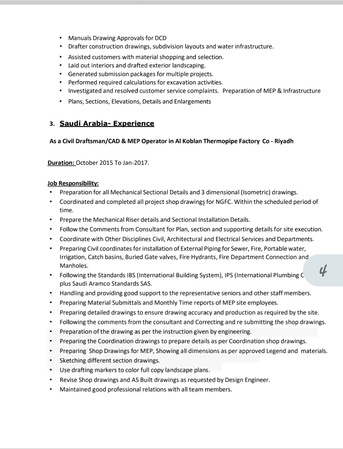 Riyadh, Job Seekers, Autocad Draftsman MEP & ELV