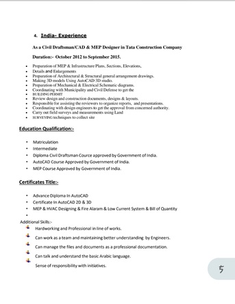 Riyadh, Job Seekers, Autocad Draftsman MEP & ELV