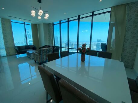 Manama, Apartments/Houses, BHD 800/month,  Furnished,  3 BR,  176 Sq. Meter,  Sea And City View Apartment For Rent In Seef With EWA