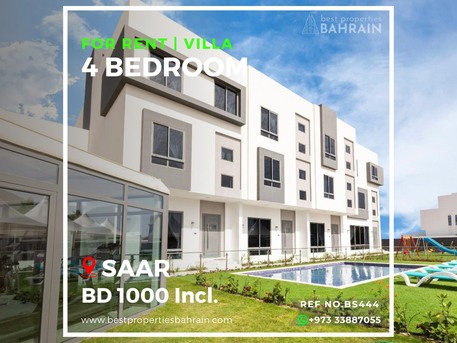 Saar, Apartments/Houses, BHD 1000/month,  4 BR,  400 Sq. Meter,  4 Bedroom Villa, Furnished + Inclusive Near St.Christopher School In Saar