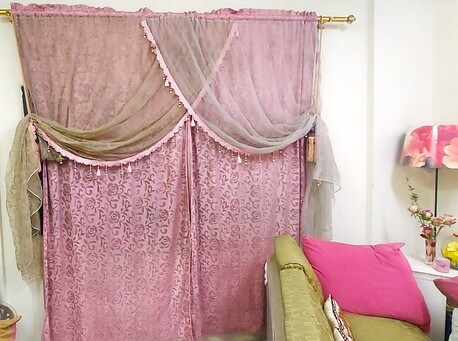 Al Aziziyah, Household Items, Curtain Full Size Pink 2 Pcs & 4 Pcs Purple