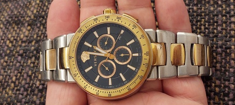 Riyadh, Watches, SAR 1400,  Versace Chronograph Watch Big Dial 42mm For Men Original Swiss Made