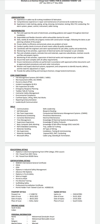 Riyadh, Job Seekers, Electrical Supervisor