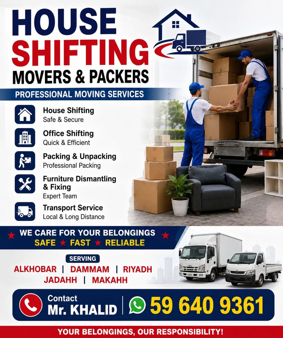 Dammam, Labor/Moving, House Shifting Movers Packing Company Professional Teams Trucks Available . 0596409361
