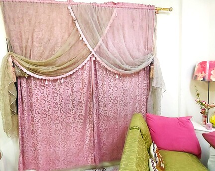 Al Aziziyah, Furniture, Curtain - Full Size Pink 2 Pcs & 4 Pcs Purple
