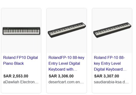 Olaya, Musical Instruments, SAR 1750,  Roland FP-10 88-key Entry Level Digital Keyboard With&nbsp;Bluetooth