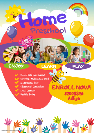 Adliya, Lessons Offered, Tution For Lkg To 8th Standard [Home Schooling For Preschoolers]