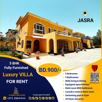 Hamala, Villas, BHD 900,  Furnished,  400 Sq. Meter,  5 BHK Fully Furnished Luxury Villa For Rent In Jasra - BD 900/-