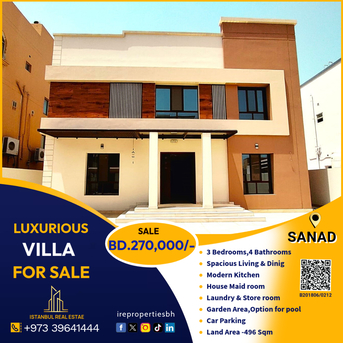 Sanad, Villas, BHD 270000,  496 Sq. Meter,  Brand New Beautiful Luxury  Villa For Sale In Sanad