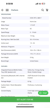 Riyadh, Sporting Goods, SAR 1350,  AMERICAN PROFORM CST 105 TREADMILL FREE DELIVERY WARRANTY 0537981203
