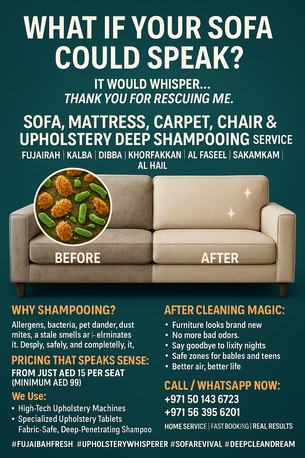 Fujairah, Cleaning, Sofa Cleaning Fujairah ( Zafreno Sofa Cleaning Fujairah)