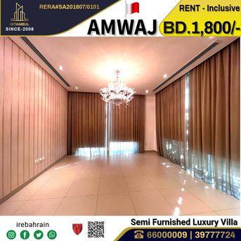 Amwaj, Villas, BHD 1800,  Furnished,  Semi Furnished Luxury Villa For Rent In Amwaj Island - Inclusive