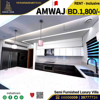 Amwaj, Villas, BHD 1800,  Furnished,  Semi Furnished Luxury Villa For Rent In Amwaj Island - Inclusive