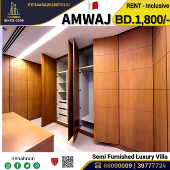 Amwaj, Villas, BHD 1800,  Furnished,  Semi Furnished Luxury Villa For Rent In Amwaj Island - Inclusive