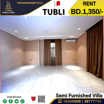 Tubli, Villas, BHD 1350,  Semi Furnished Luxury Villa For Rent In Tubli