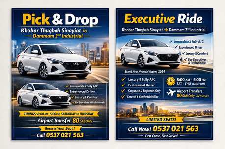 Khobar, Pick Up & Drop Off, 600 SAR_Pick And Drop From.Khobar Thuqbah,Sinayiat Only To Dammam 2nd Industrial.