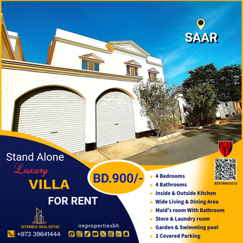 Saar, Villas, BHD 900,  400 Sq. Meter,  Semi Furnished Stand Alone Luxury Villa For Rent In Saar BD.900/-