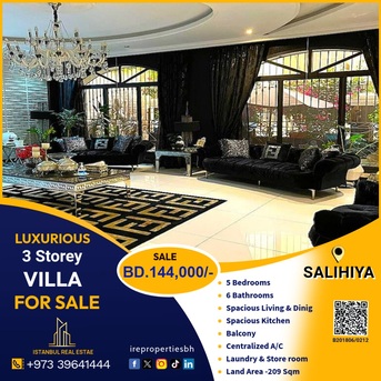 Salmaniya, Villas, BHD 144000,  209 Sq. Meter,  Luxurious 3 Storey Villa For Sale In Salihiya Near Salmaniya BD.144000