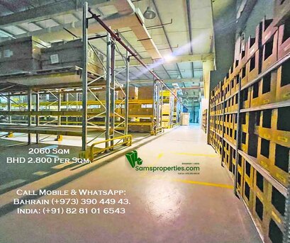 Manama, Warehouses, 2050 Sq. Meter,  Premium Warehouse Rent With Dock And Racks. Approved Store | Workshop Call Sam 39044943