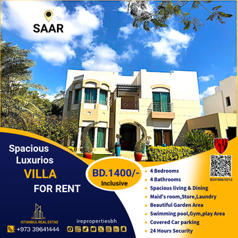 Saar, Villas, BHD 1400,  400 Sq. Meter,  Spacious Luxurious Villa For Rent In Saar BD.1400/- Inclusive