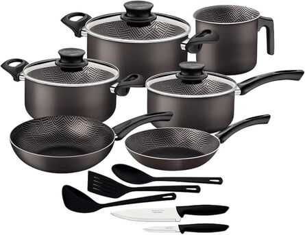 Riyadh, Appliances, SAR 170,  Cookware Set - Tramontina Paris 14 Pieces Graphite Aluminum