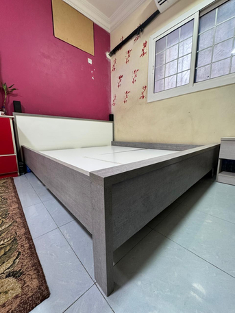 Al Safa, Furniture, SAR 600,  Urgent! Home Center King Size Bed Frame - Modern Italian Wood Design!